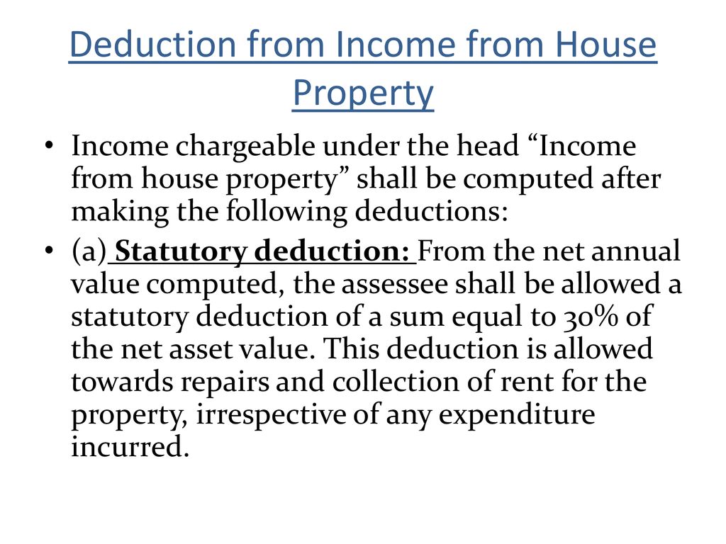 INCOME FROM HOUSE PROPERTY - Ppt Download