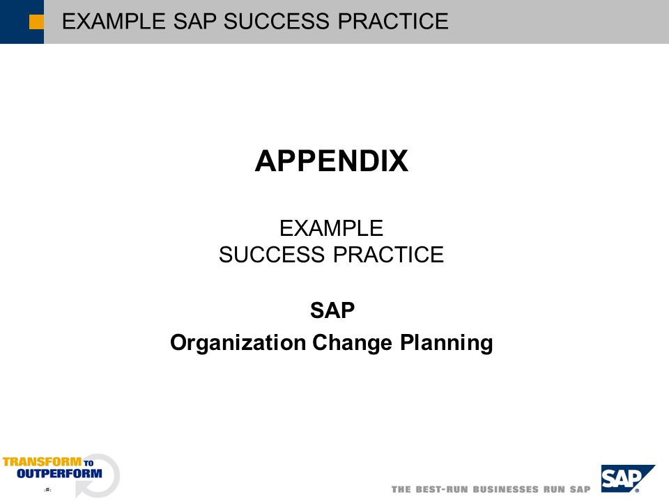 SAP Organization Change Planning