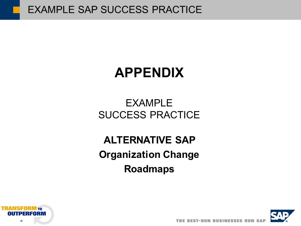 ALTERNATIVE SAP Organization Change Roadmaps