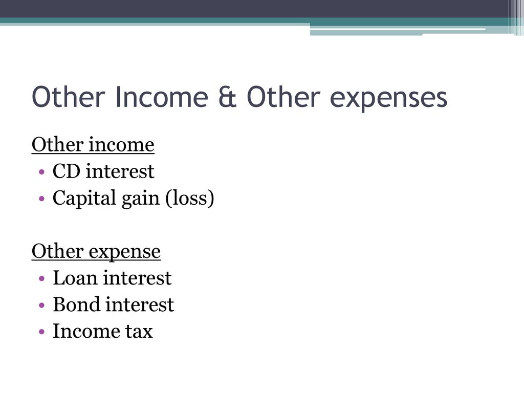 Other Income & Other expenses