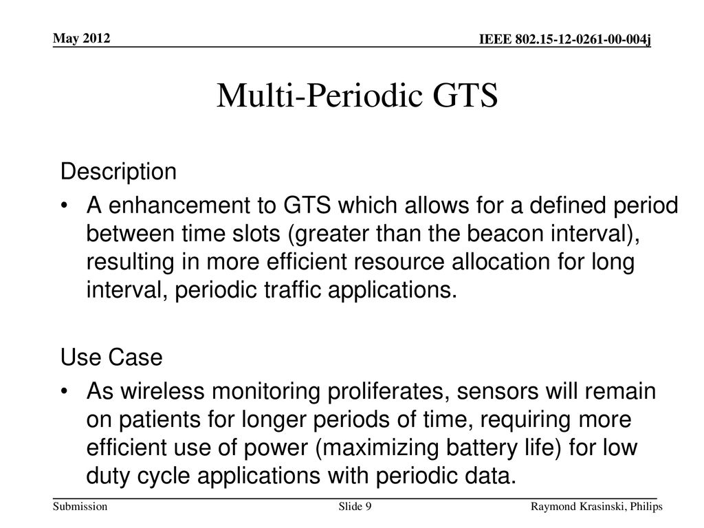 Multi-Periodic GTS Description
