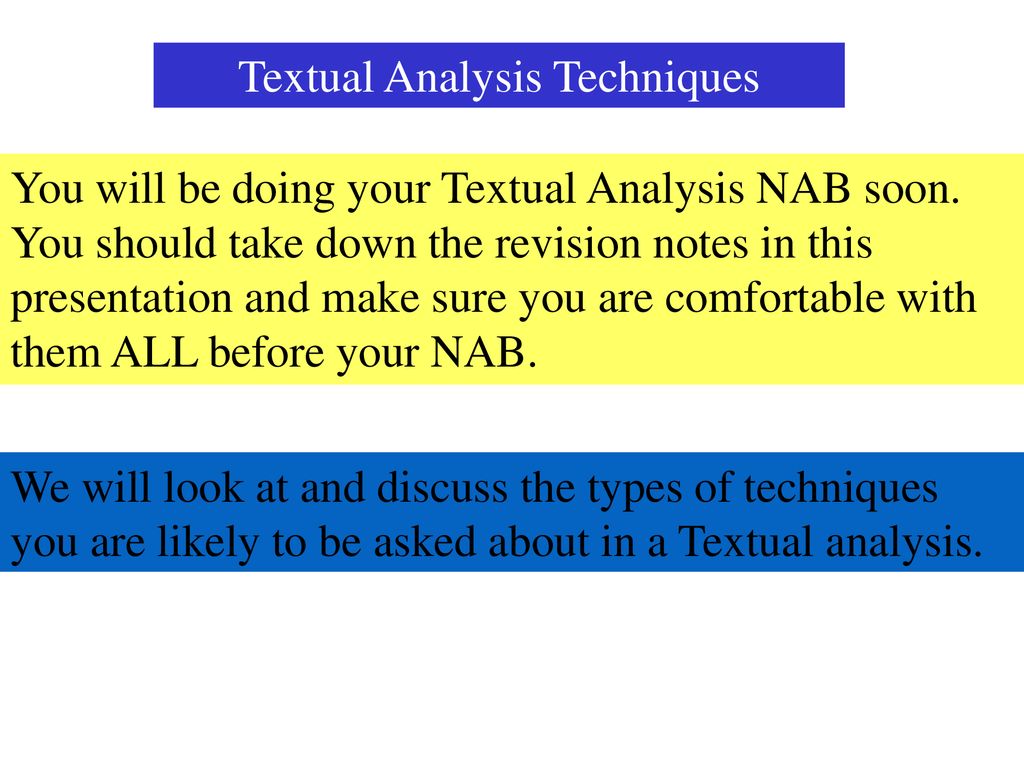 Textual Analysis Techniques - Ppt Download