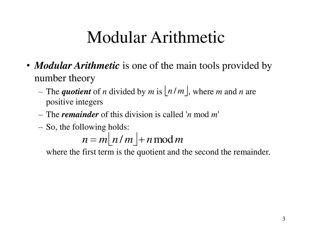 Computer Security Modular Arithmetic November 12 Ppt Download