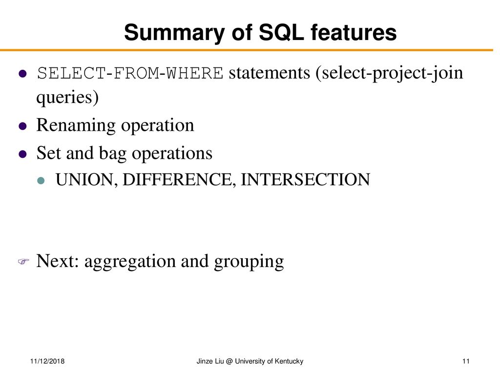 CS 405G: Introduction to Database Systems - ppt download