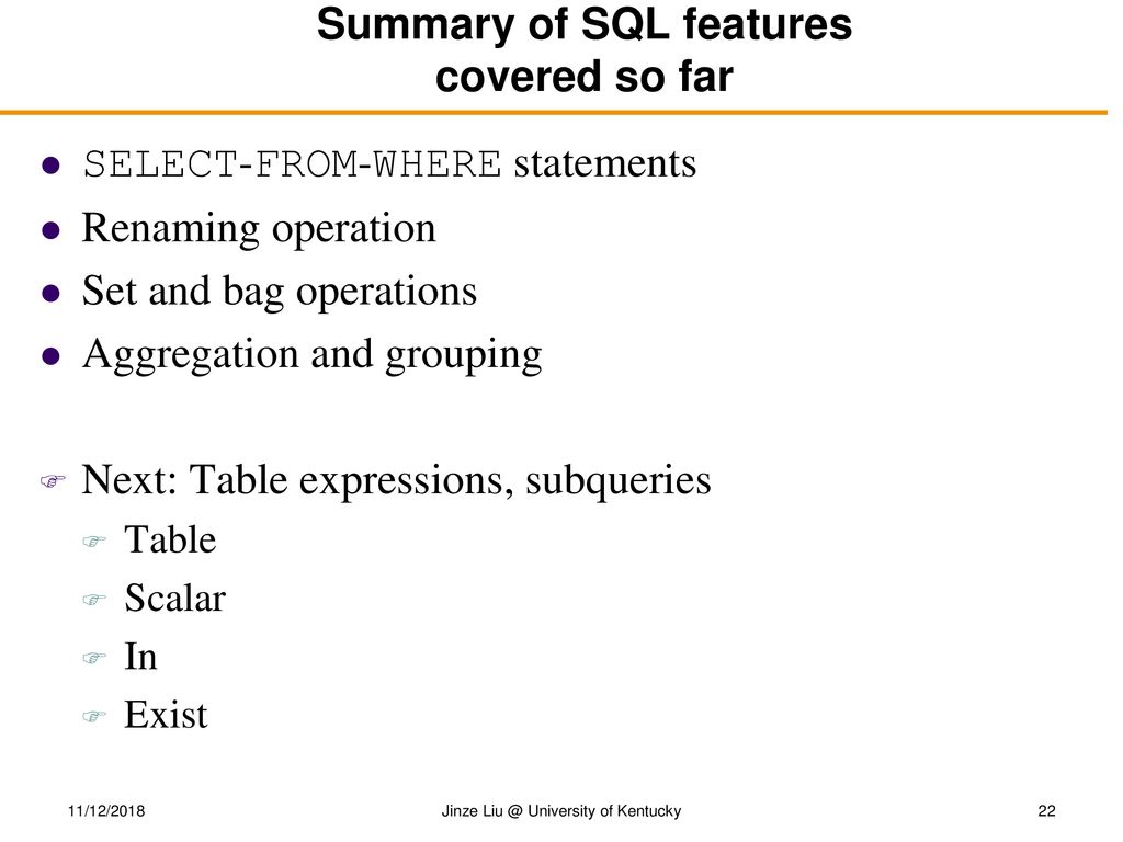 CS 405G: Introduction to Database Systems - ppt download