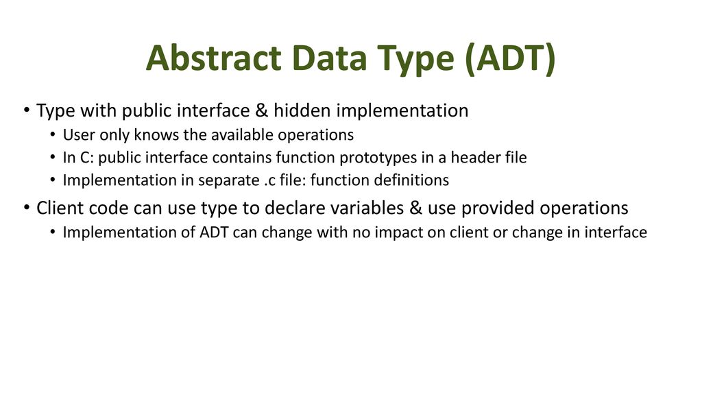 Stack Adt Modularity 2 Implementations Of The Stack Abstract