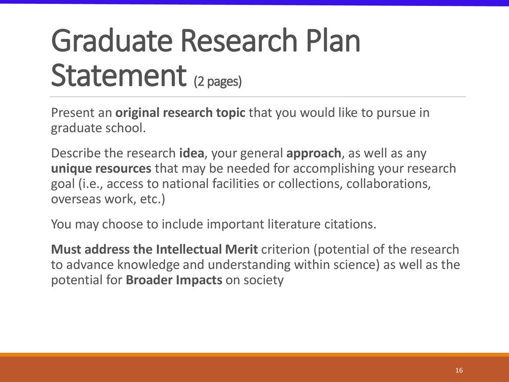 nsf grfp graduate research plan statement