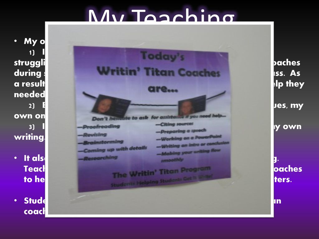 A student led writing center in action the writin titan program by