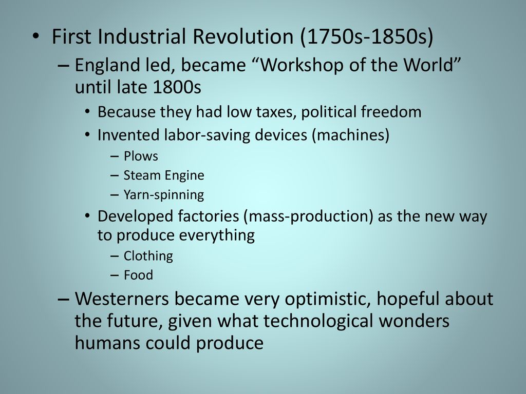 Industrial revolutions 1750s ppt download