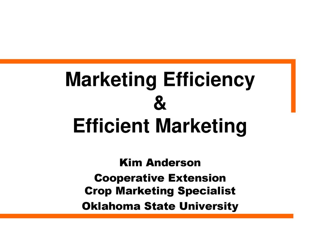 Marketing Efficiency & Efficient Marketing - Ppt Download