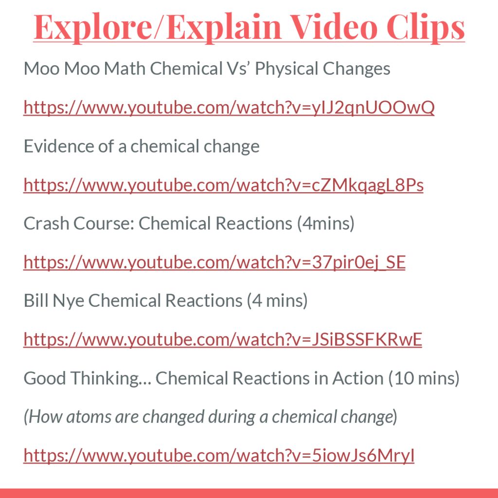 Explore/Explain Video Clips