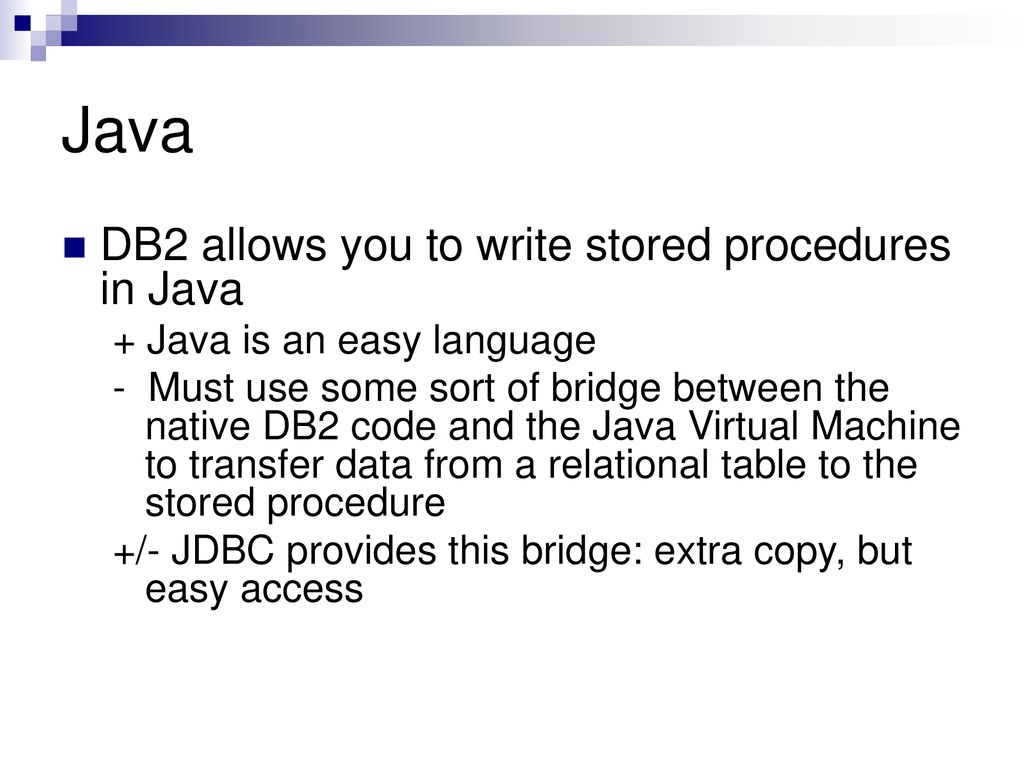Client access queries stored procedures jdbc ppt download