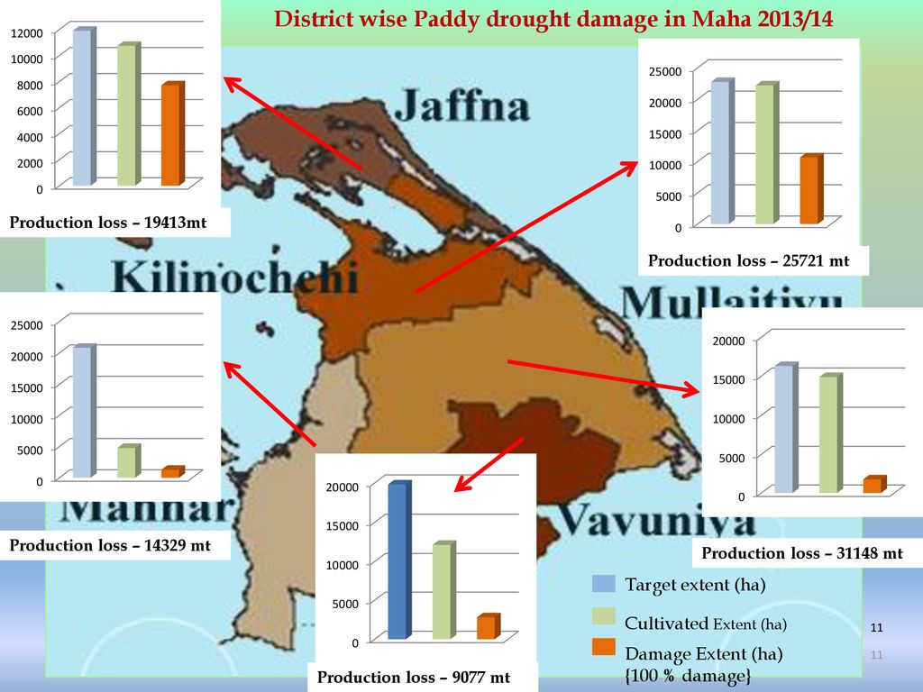 District wise Paddy drought damage in Maha 2013/14