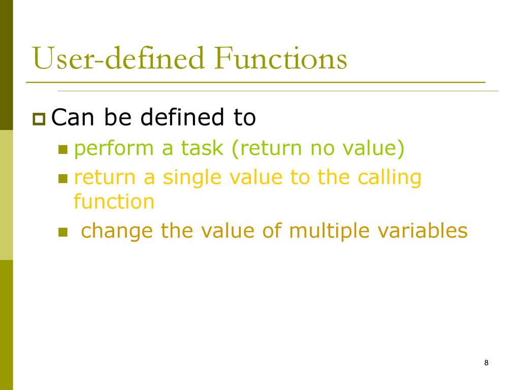 User-defined Functions - ppt download