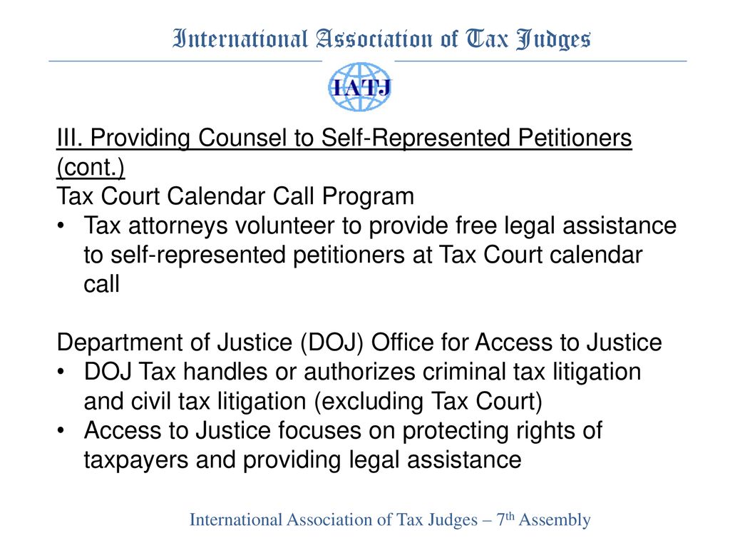 International Association of Tax Judges ppt download