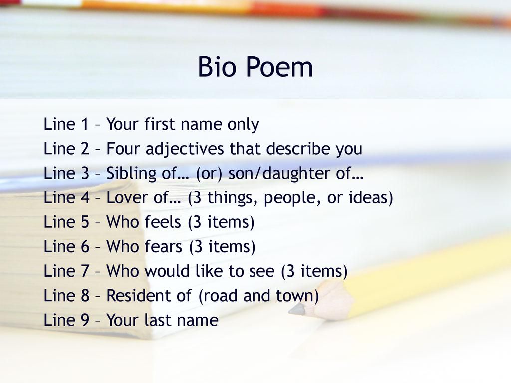 Bio Poem. - ppt download