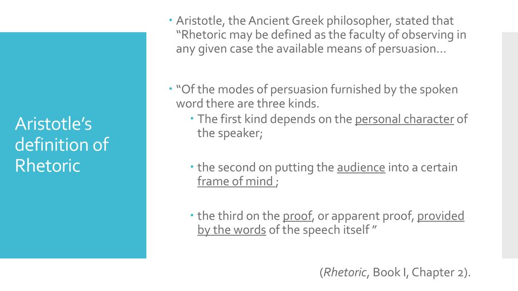 Aristotle’s definition of Rhetoric