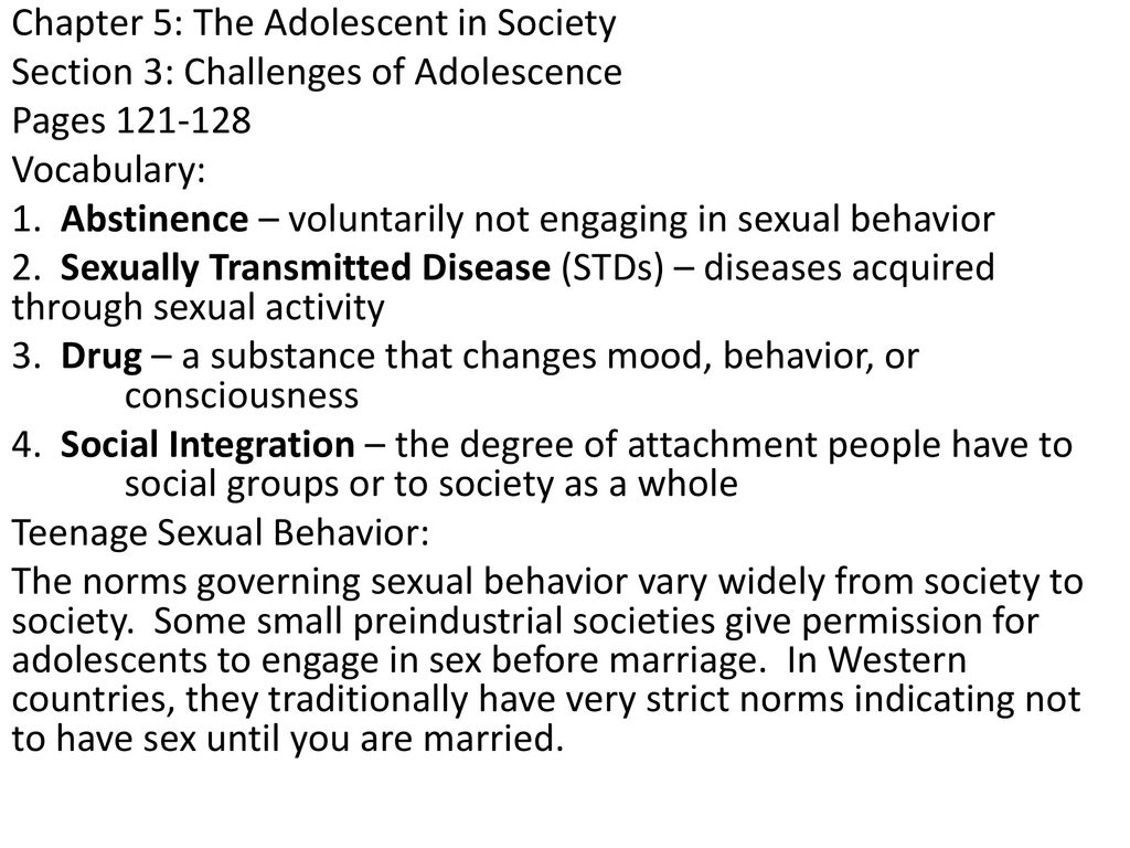Chapter Five The Adolescent in Society ppt download