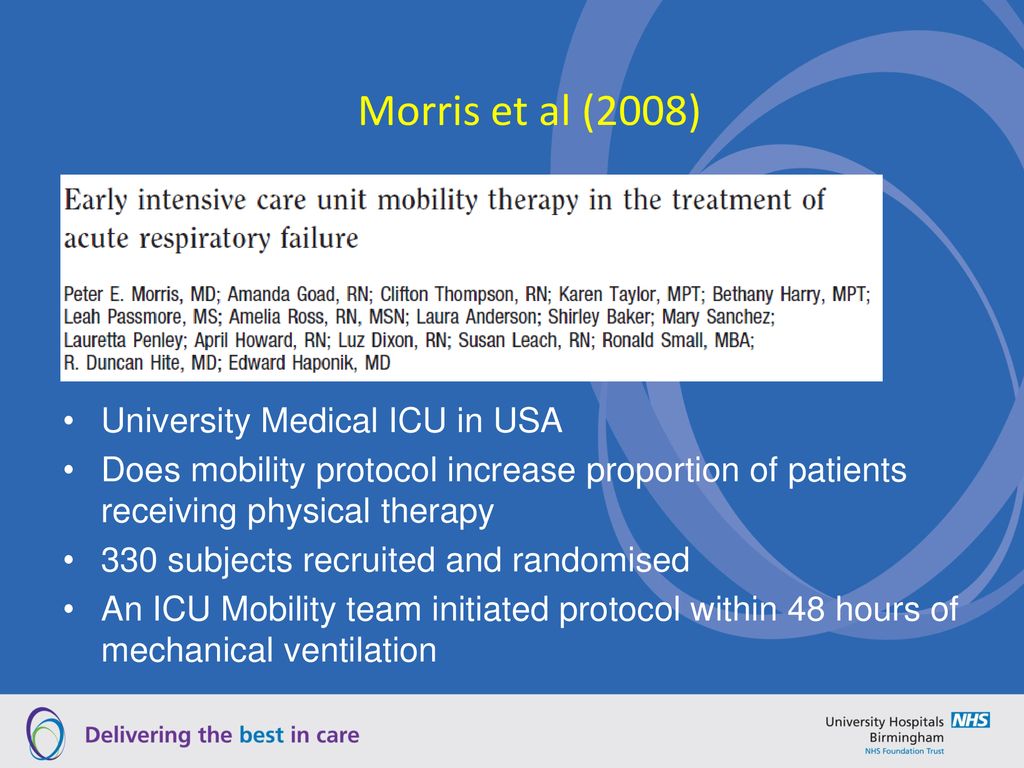 Morris et al (2008) University Medical ICU in USA