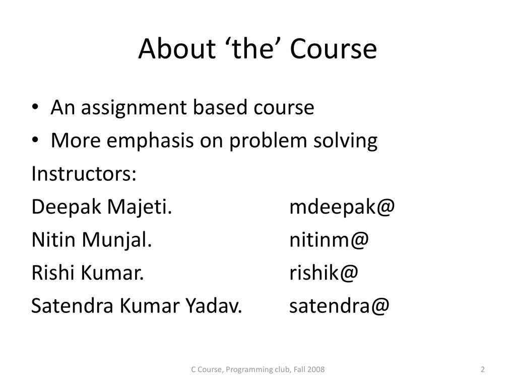 C Programming Lecture Series - ppt download