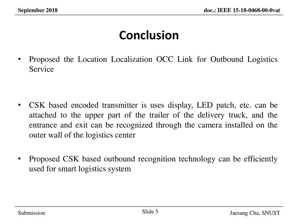 March 2017 Conclusion. Proposed the Location Localization OCC Link for Outbound Logistics Service.