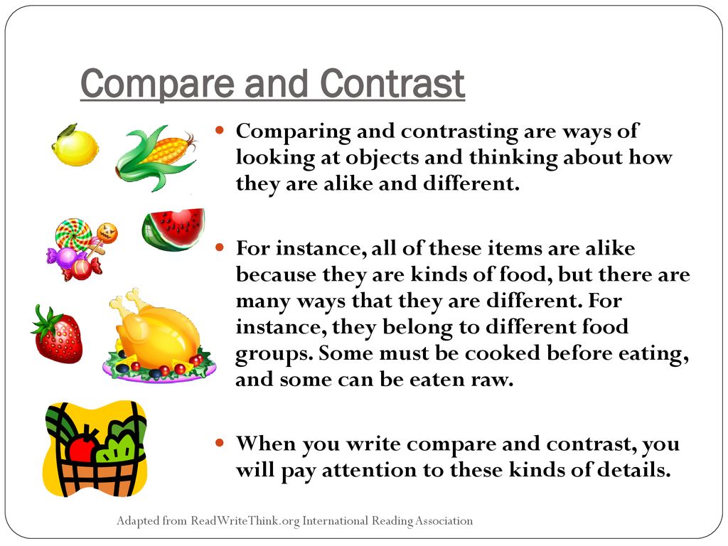 easy things to compare and contrast