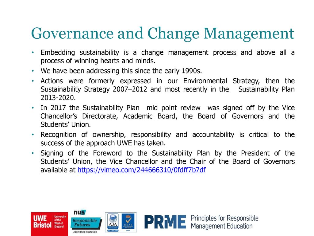 Governance and Change Management
