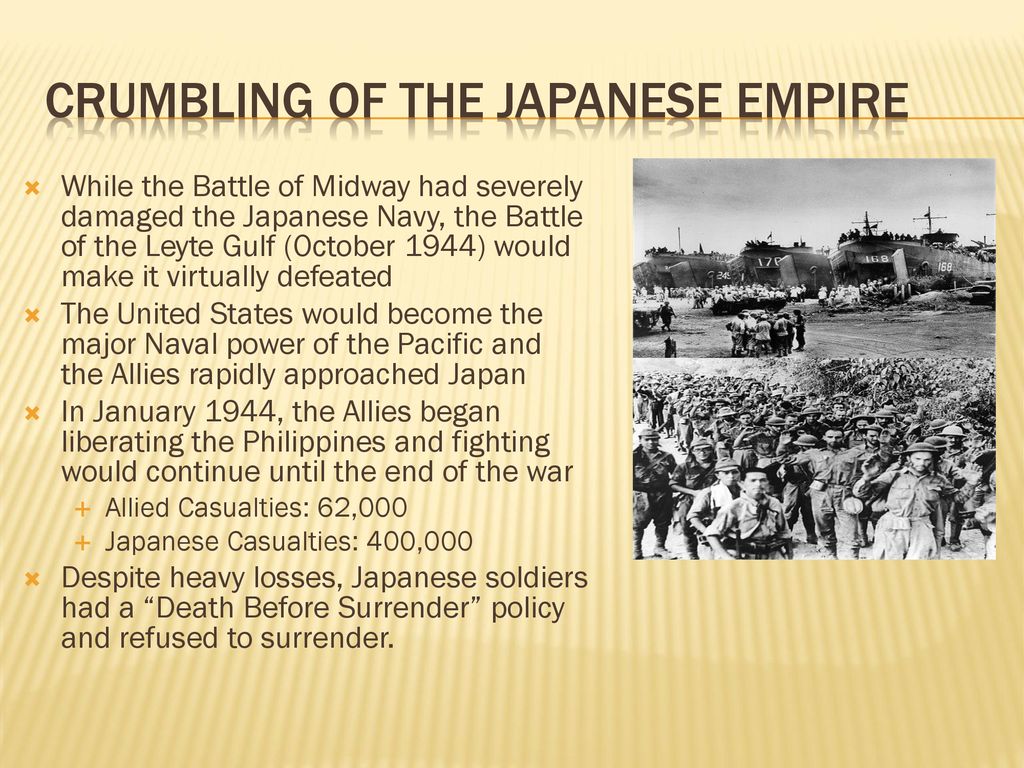 Crumbling of the Japanese empire