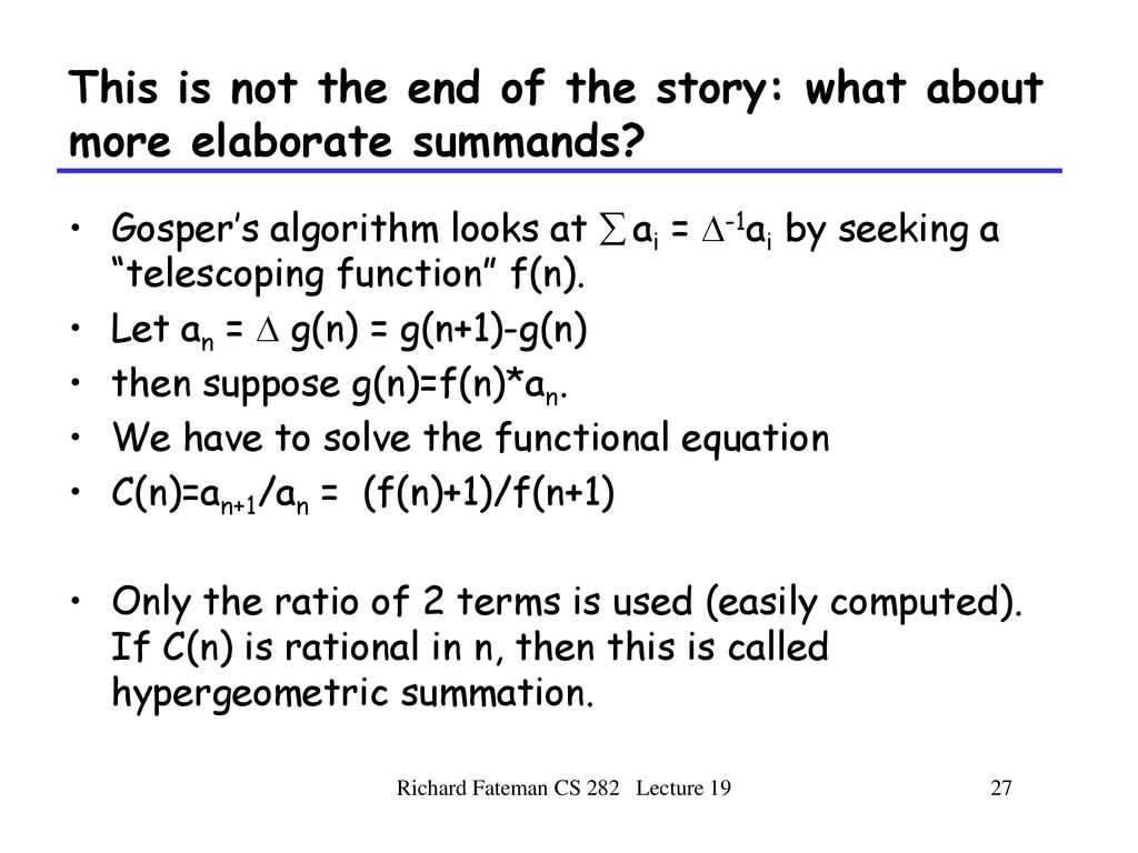 Closed Forms For Summations Ppt Download