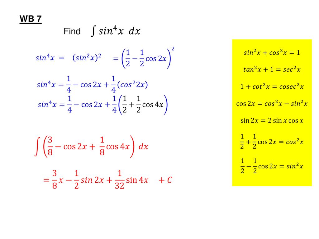 Integration Trig Identities Ppt Download Integration Trig Identities Ppt Download