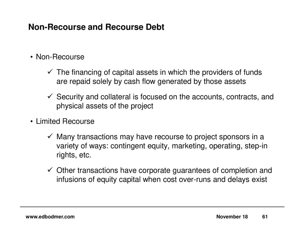 Introduction – Project Finance in the Context of General Finance With non recourse loan agreement template
