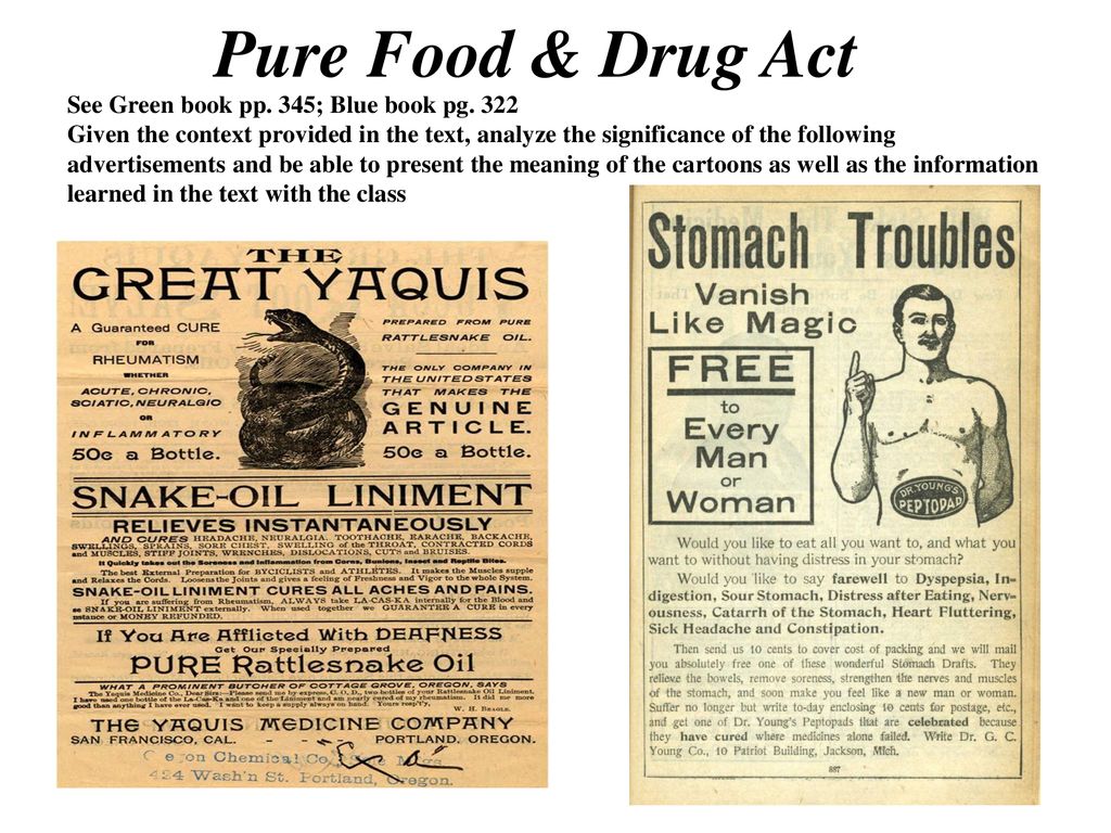 Image result for pure food and drug act cartoon
