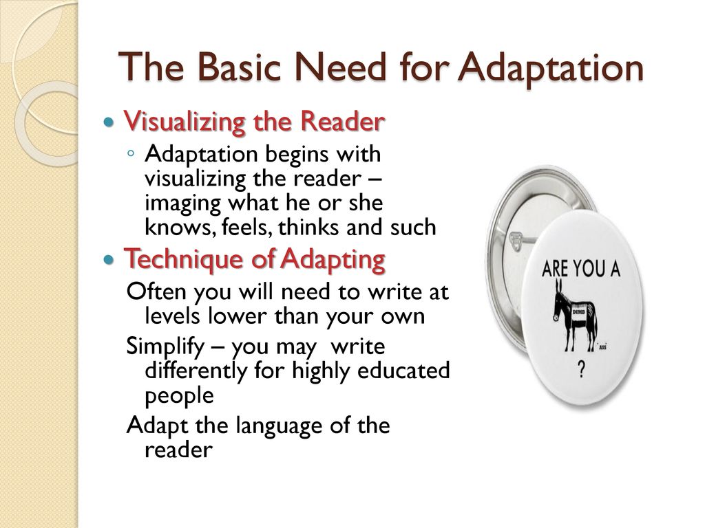 Adaptation and the Selection of Words - ppt download
