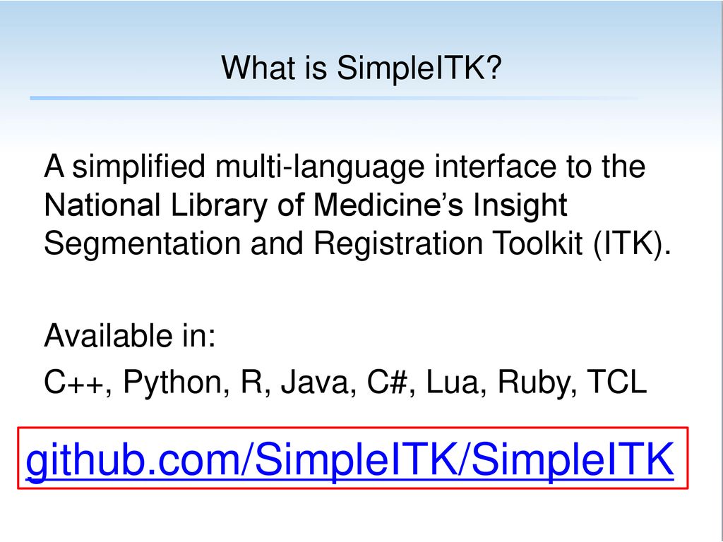 Simpleitk historical overview standing on the shoulders of giants
