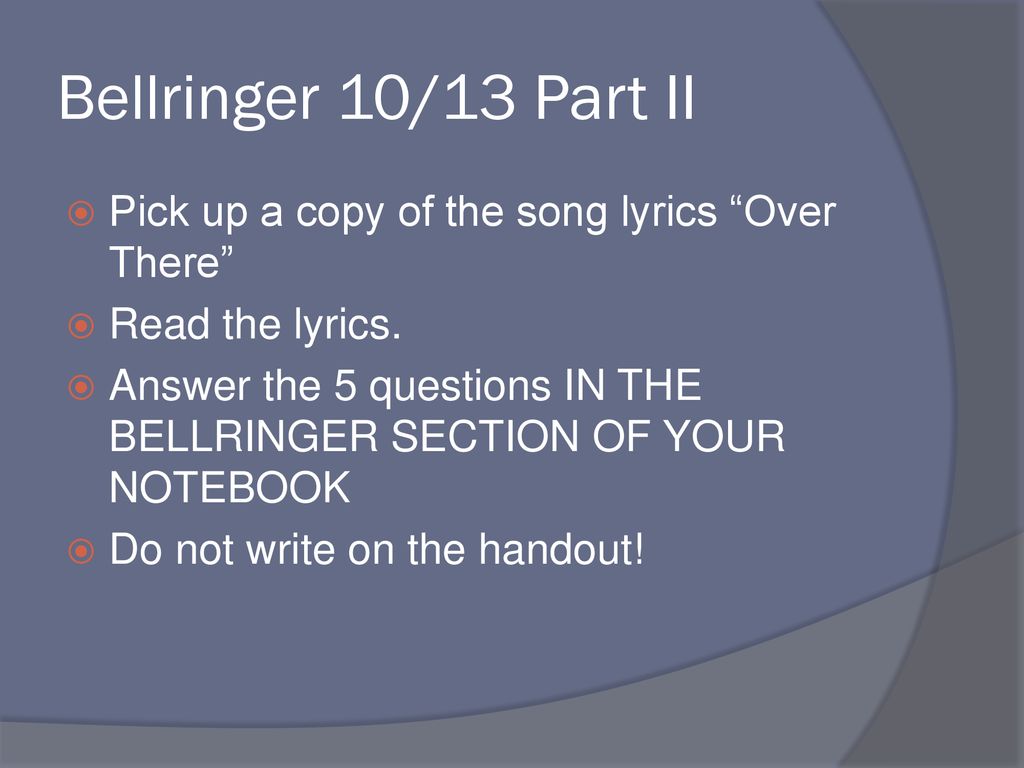 Bellringer Part I Friday October 13th Ppt Download