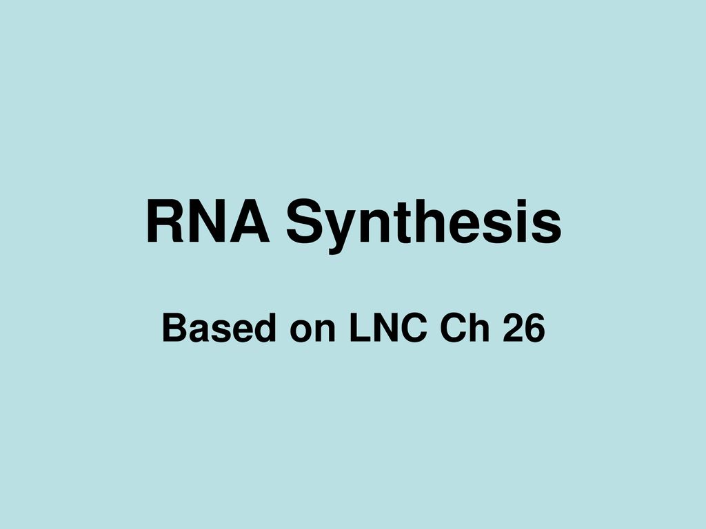 RNA Synthesis Based on LNC Ch 26 Title slide