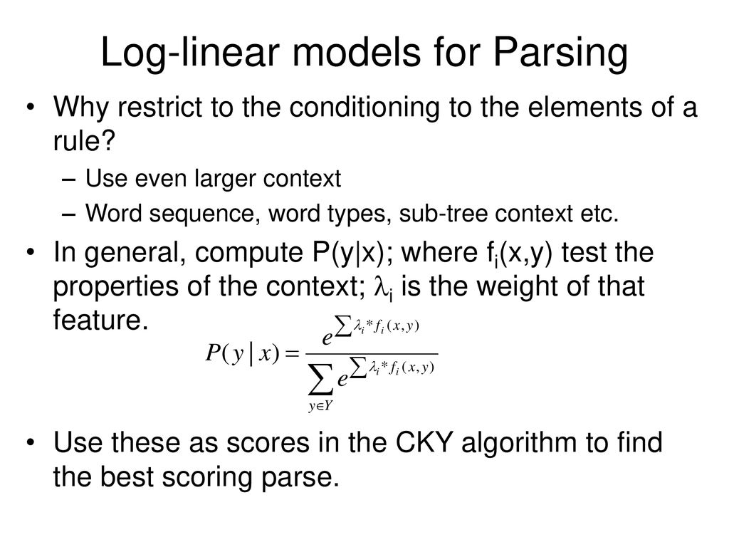 Probabilistic and Lexicalized Parsing - ppt download