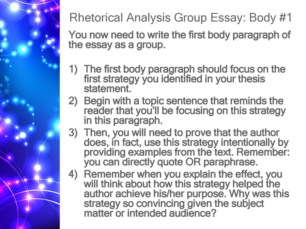 how to begin a rhetorical analysis essay