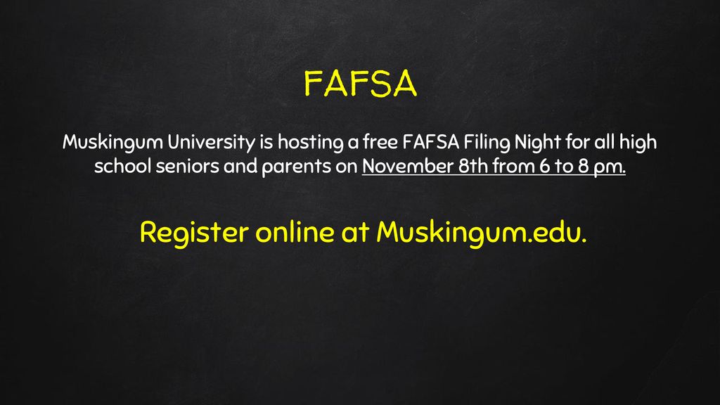 Register online at Muskingum.edu.