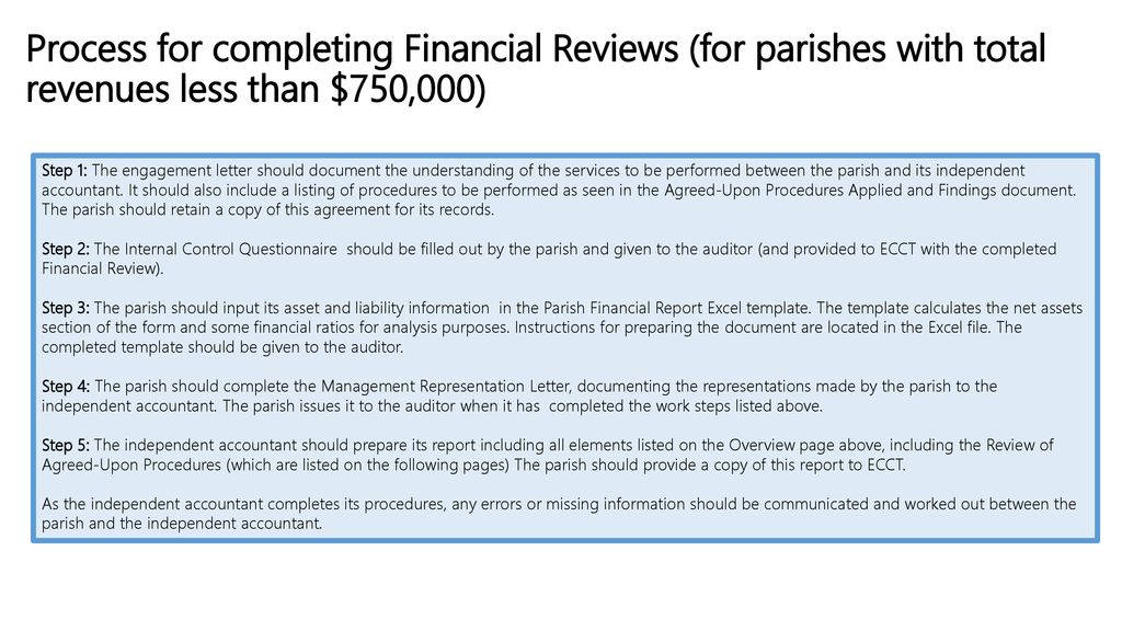 Parish Financial Reporting Requirements Manual Ppt Download
