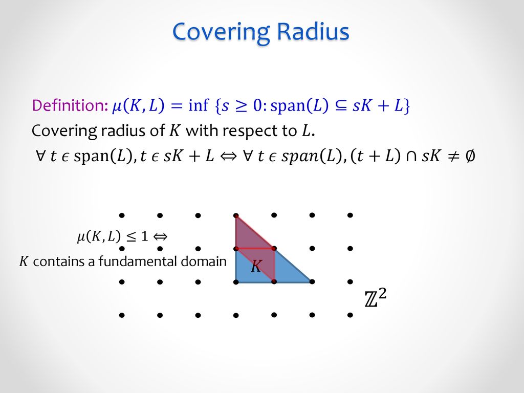 Transference Theorems In The Geometry Of Numbers Ppt Download