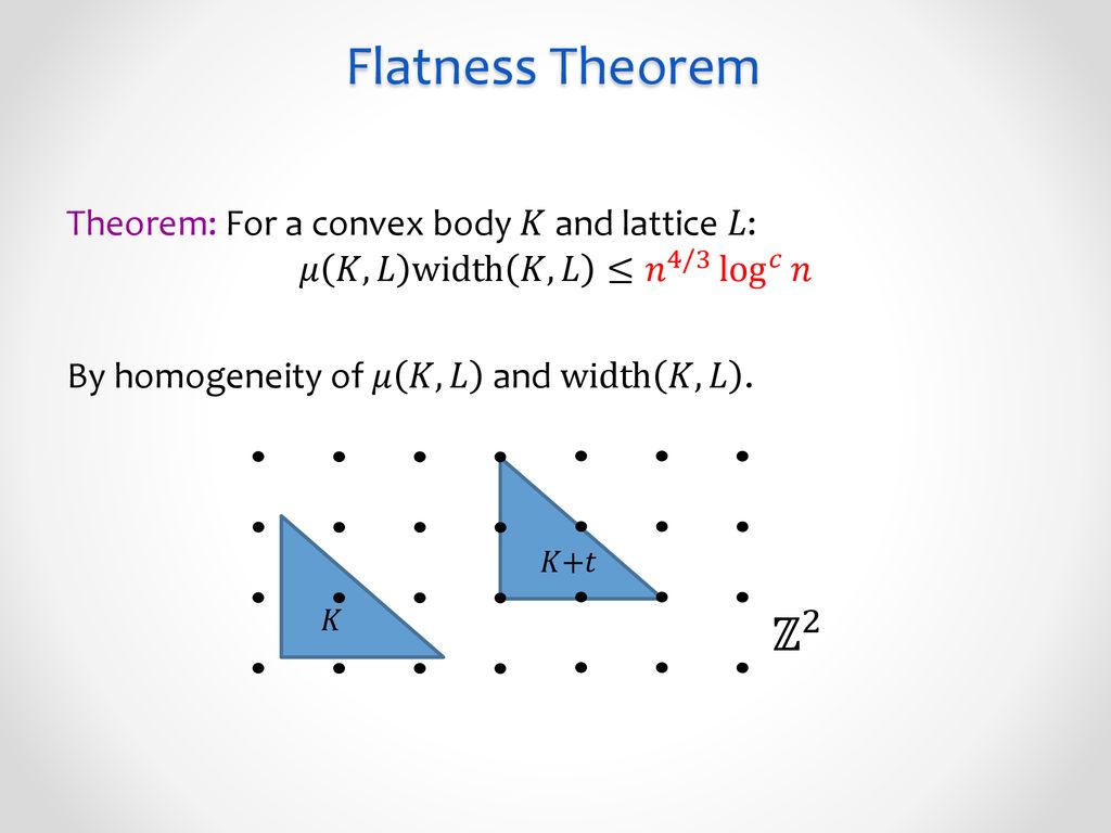 Transference Theorems In The Geometry Of Numbers Ppt Download