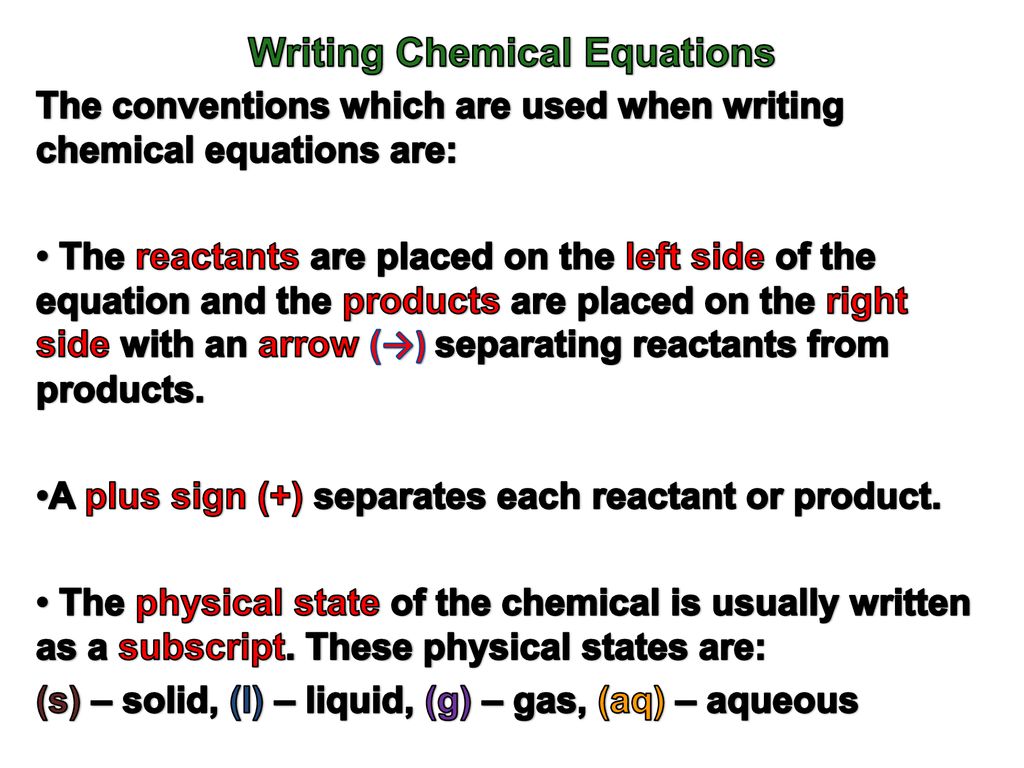 Chemical Equations. - ppt download