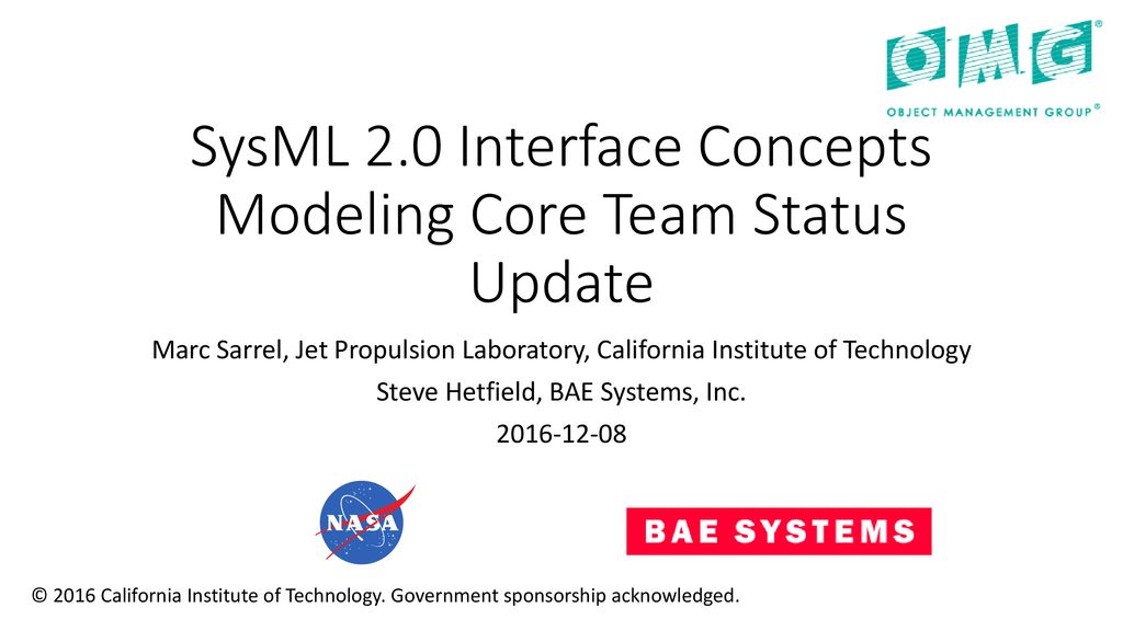 Sysml 2 0 interface concepts modeling core team status update ppt