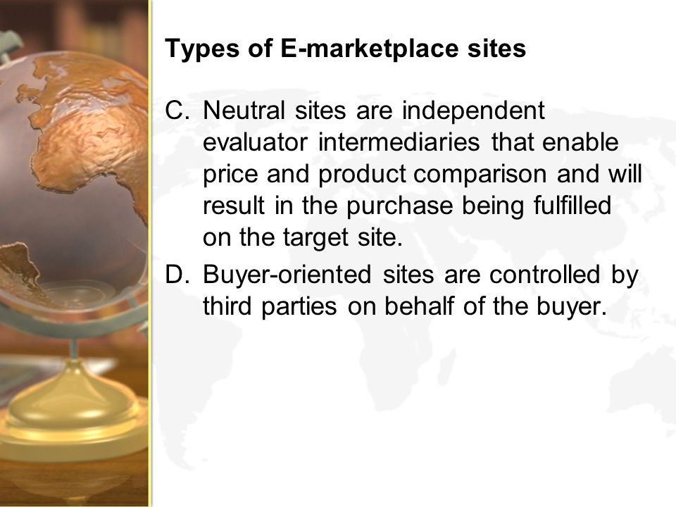 Types of E-marketplace sites