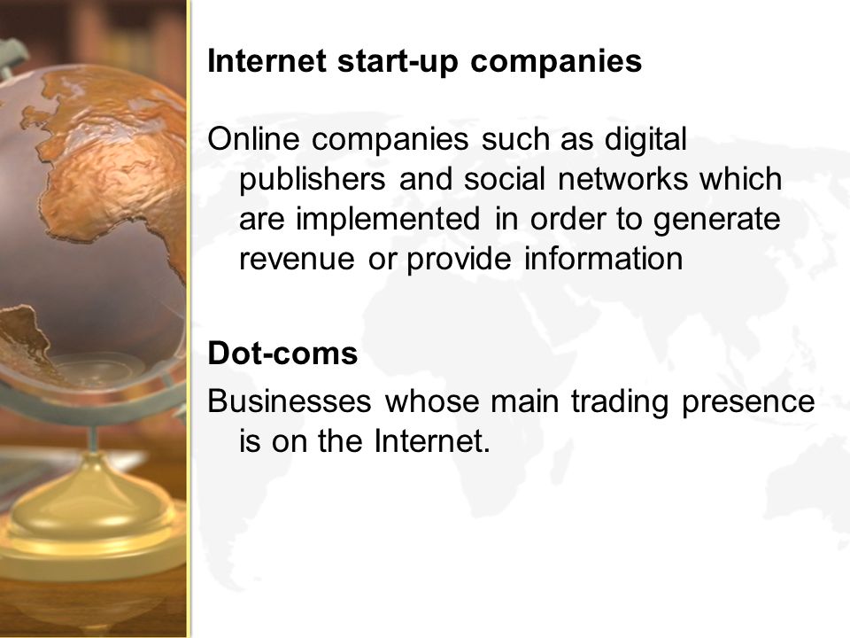 Internet start-up companies