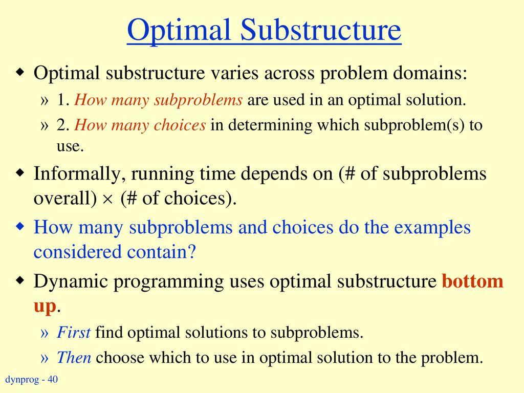 Dynamic Programming Several problems Principle of dynamic programming ...
