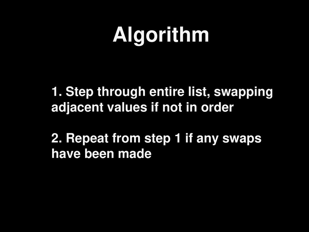 Bubble Sort Bubble sort is one way to sort an array of numbers ...