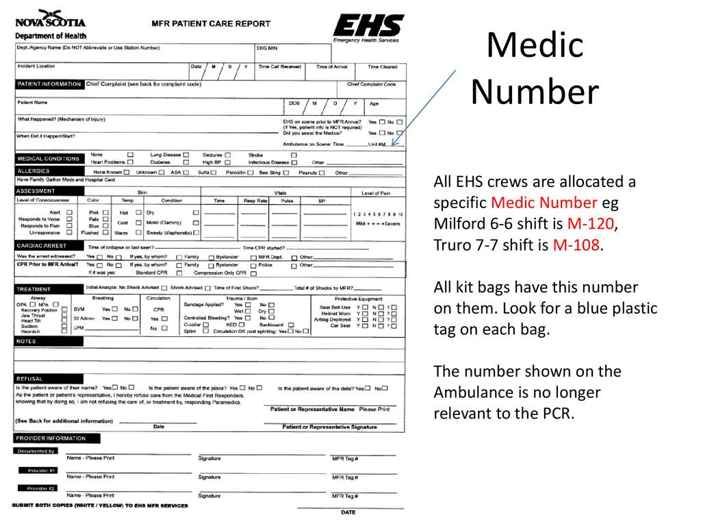 New Style MFR Patient Care Report - ppt download Pertaining To Patient Care Report Template