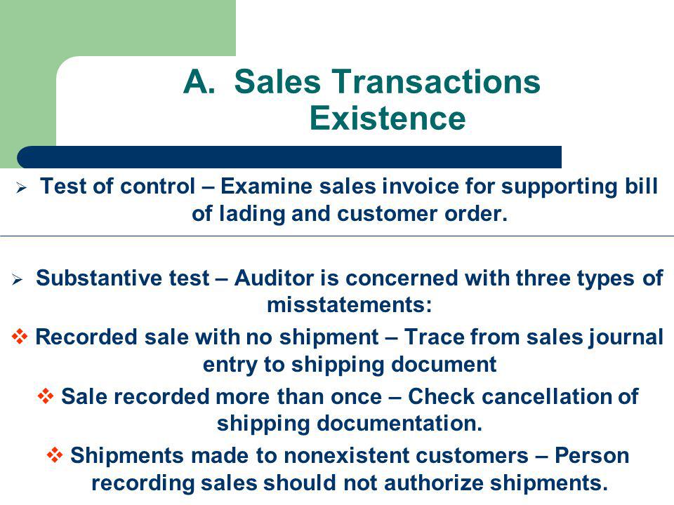 Sales Transactions Existence